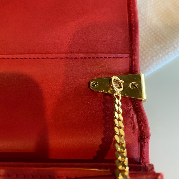 Peruzzi from Florence Italy Red Leather Wallet on Chain WOC - Picture 11 of 16